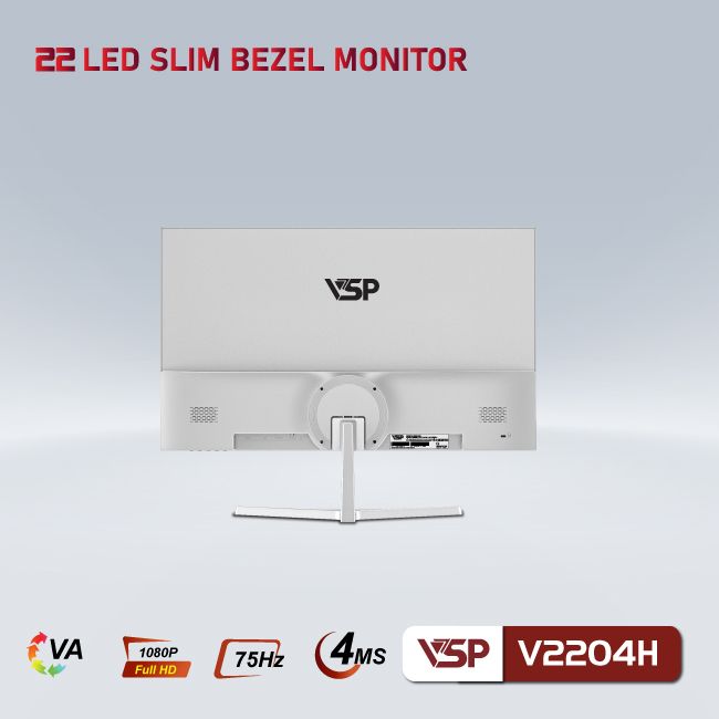 Màn hình máy tính 22inch VSP V2204H [TRẮNG] (21.5&quot; VA FHD 75Hz, HDMI+VGA) - Hàng chính hãng VSP phân phối