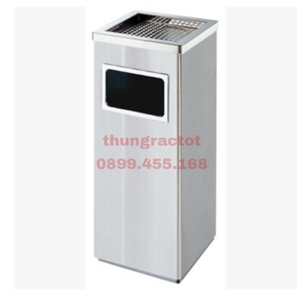 Thùng rác inox,thùng rác inox gạt tàn chữ nhật