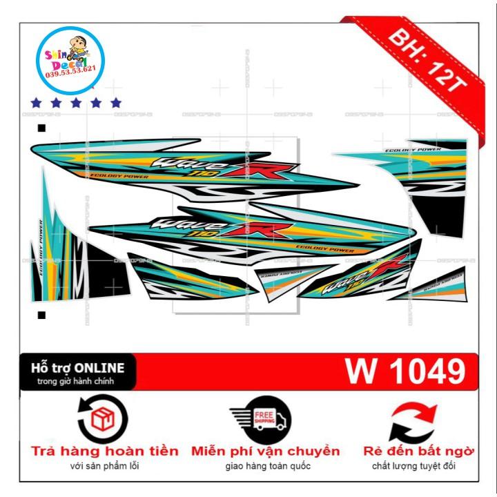 Tem rời wave R 110 xanh đen