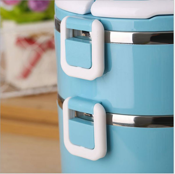 Hộp Cơm Giữ Nhiệt Inox 304 2 Tầng Tròn 2 Lớp Chống Gỉ Và Tràn Đổ