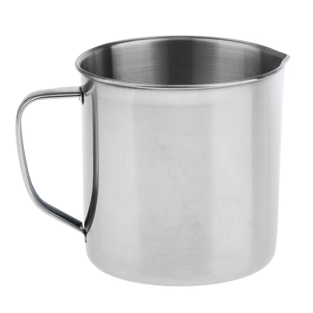 2PCS Stainless Steel Kitchen Liquid Measuring Scale Cup Jug Beaker