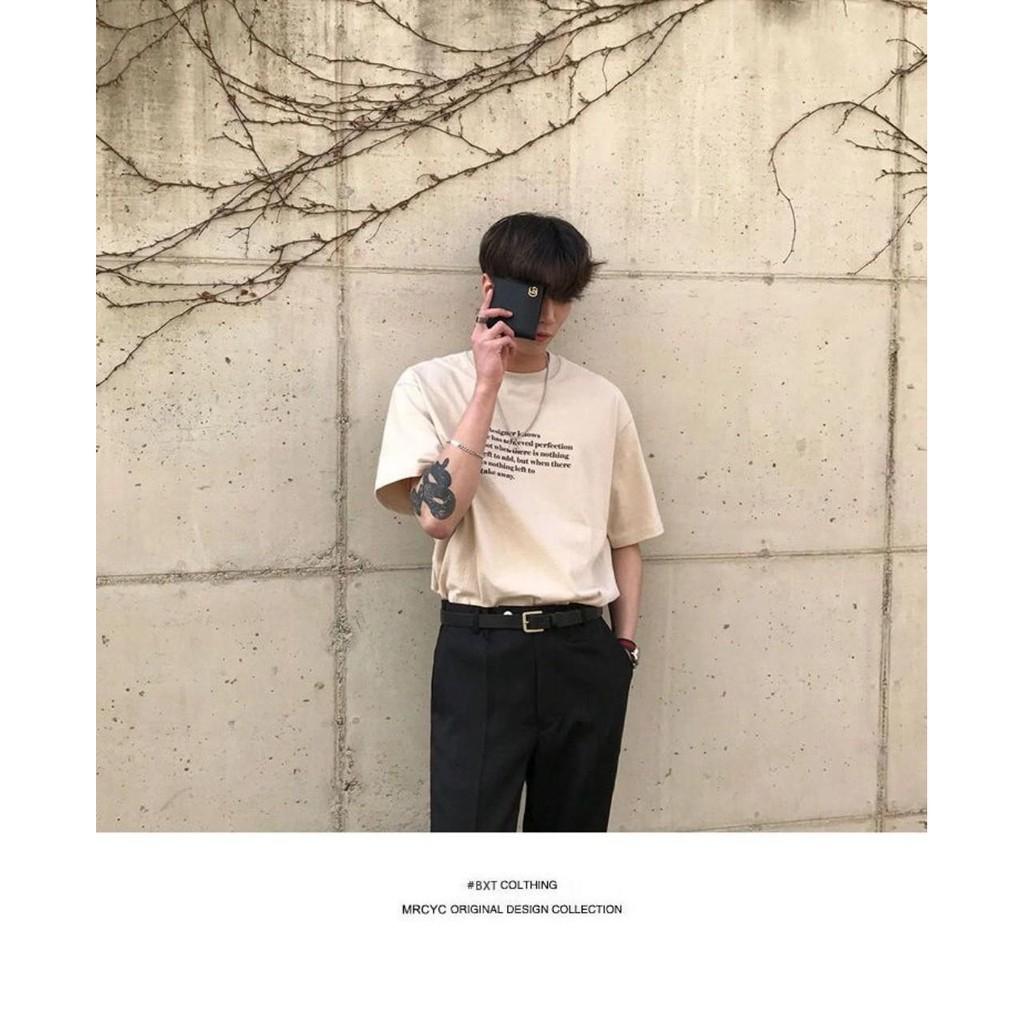 Áo thun unisex form rộng tay lửng nam nữ hàn quốc in chữ New designer aothununisex