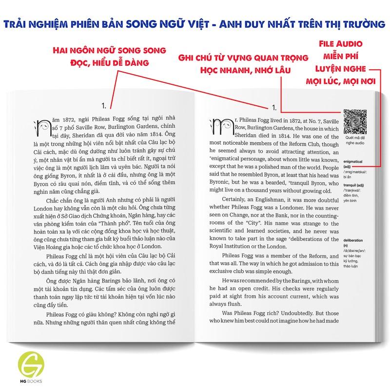 Sách - 80 Ngày Vòng Quanh Thế Giới - Around The World In Eighty Days (Song Ngữ Việt - Anh)