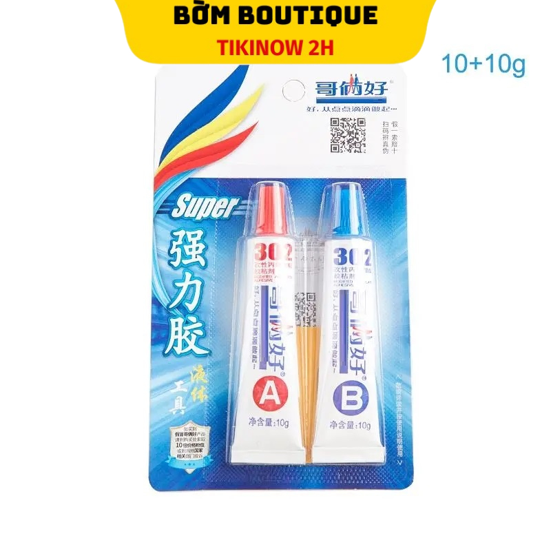 Keo AB, keo epoxy 302 trong suốt 2 thành phần chịu nhiệt dán sắt, nhôm, gốm, dán nhựa , dán gỗ , dán kim loại