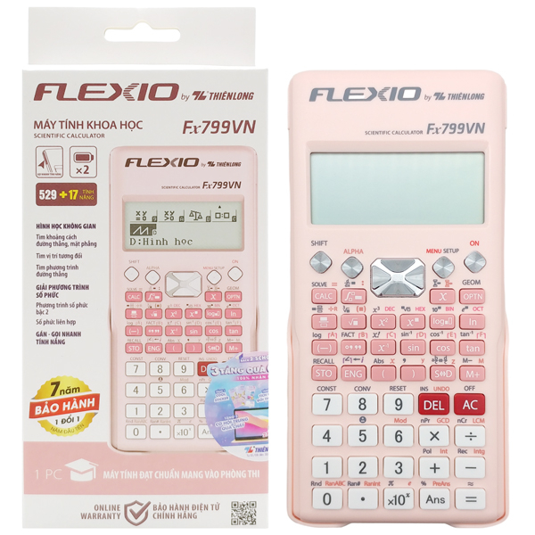 Máy Tính Khoa Học Flexio - Thiên Long Fx799VN - Màu Hồng