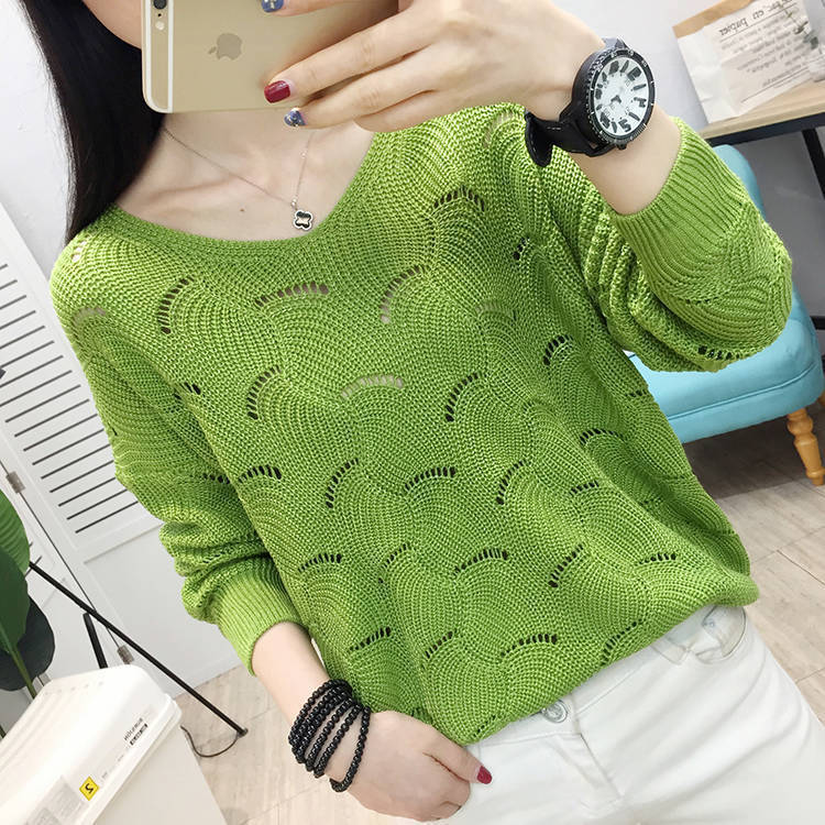 Áo len nhẹ nữ cổ tim LAHstore, thời trang thu đông 2021