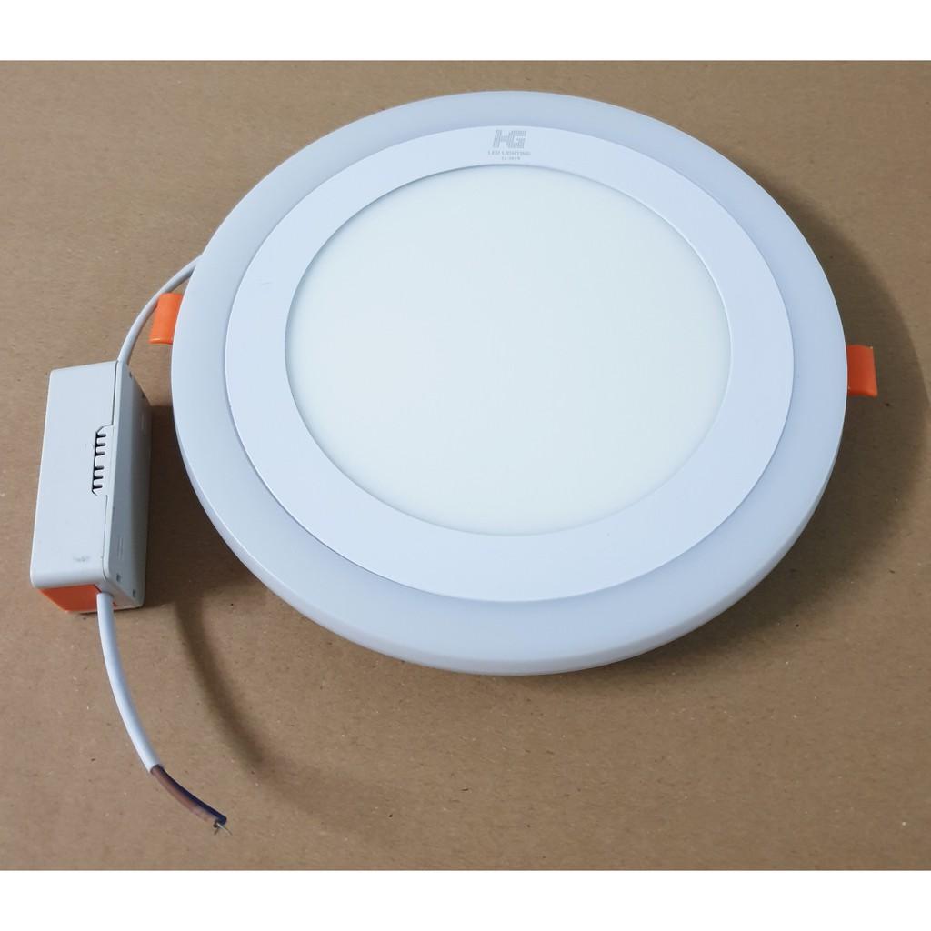 Đèn Led Âm trần tròn16w 2 màu 3 chế độ ánh sáng trắng xanh dương