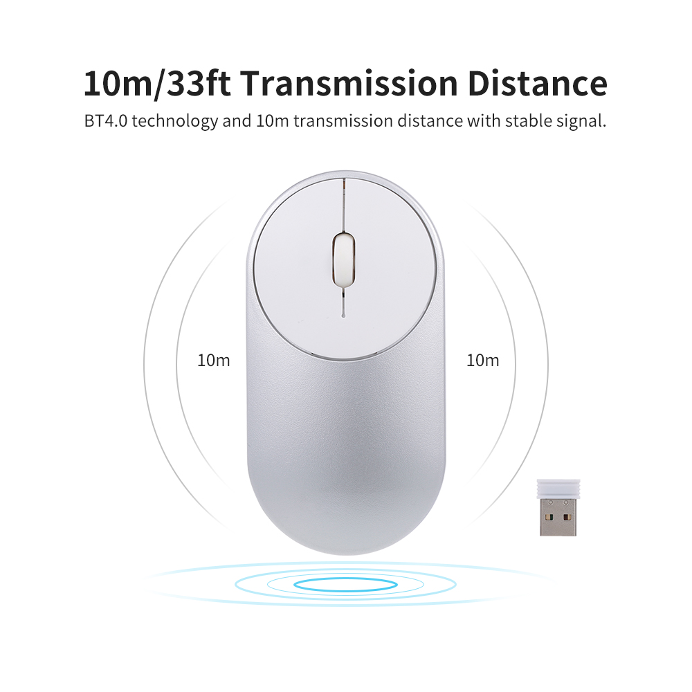 Chuột Không Dây Mỏng Chế Độ Kép Với BT4.0 Và 2.4g Cho Máy Tính Xách Tay / PC / Windows / Mac