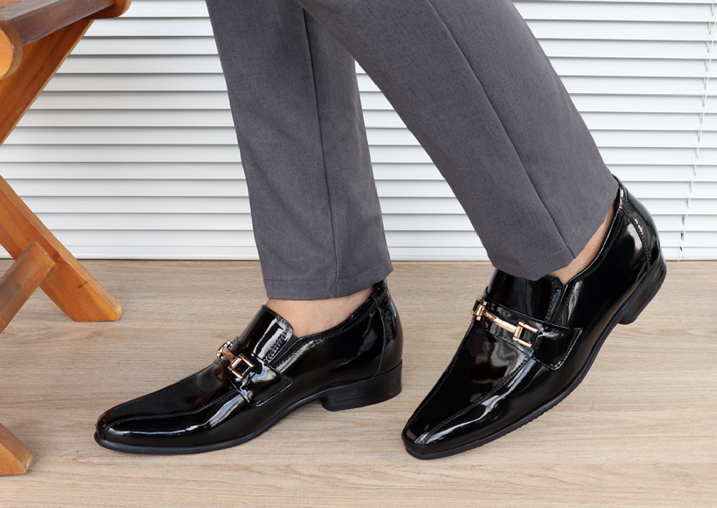 GIÀY TĂNG CHIỀU CAO GIÀY NÂNG CAO DÀNH CHO NAM GIỚI S968 ĐEN BÓNG - CAO 6CM GIÀY ĐỘN NAM CAO VƯỢT TRỘI