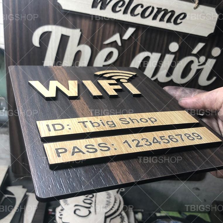 Bảng ghi wifi password bằng gỗ cắt laser loại dán tường
