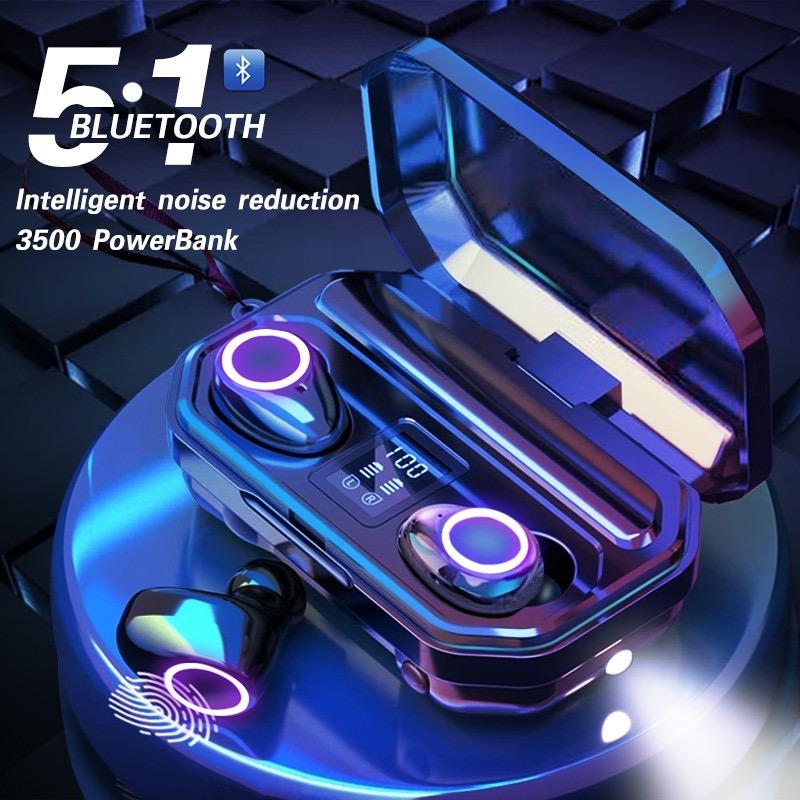 3500MAh Power Bank Bluetooth Tai Nghe Blutooth 5.1 Có Đèn Pin Tai Nghe Chụp Tai Không Dây Có Mic Tai-Tai Tai Nghe