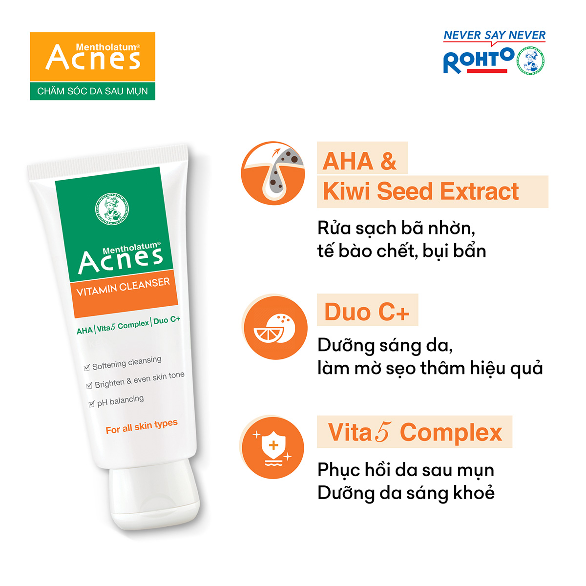 Kem rửa mặt Vitamin Acnes Vitamin Cleanser 100g