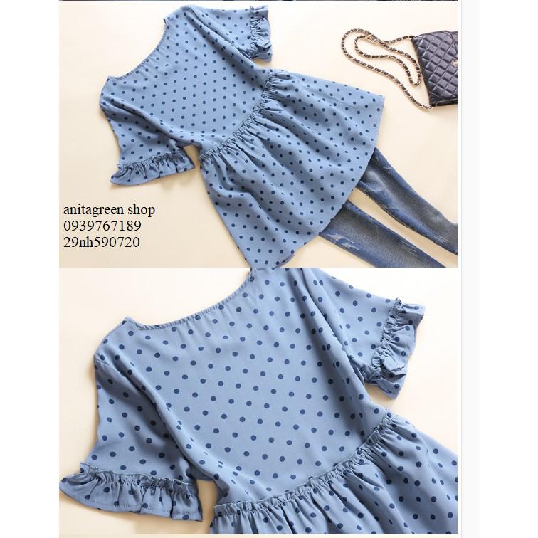 Nh590720-ÁO KIỂU BABY DOLL CHẤM BI