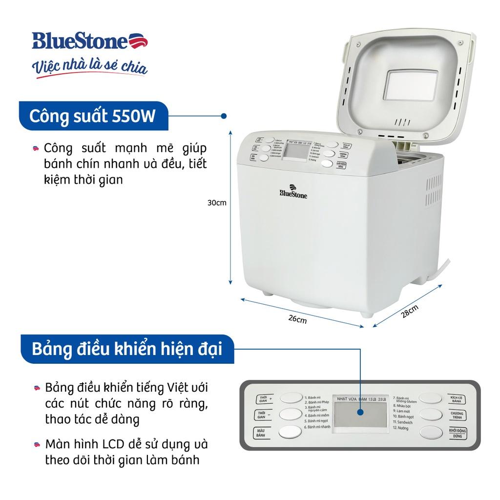 Máy Làm Bánh Mì Bluestone BMB-2421,Công Suất 550W, 12 Chế Độ Tự Động, Hàng chính hãng