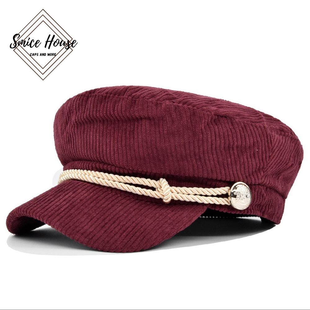 Nón newsboy vải nhung hải quân cao cấp mũ nồi beret cá tính