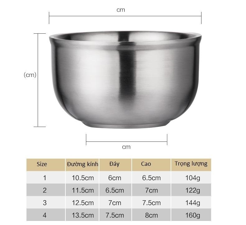 Chén inox 304 - 13.5cm