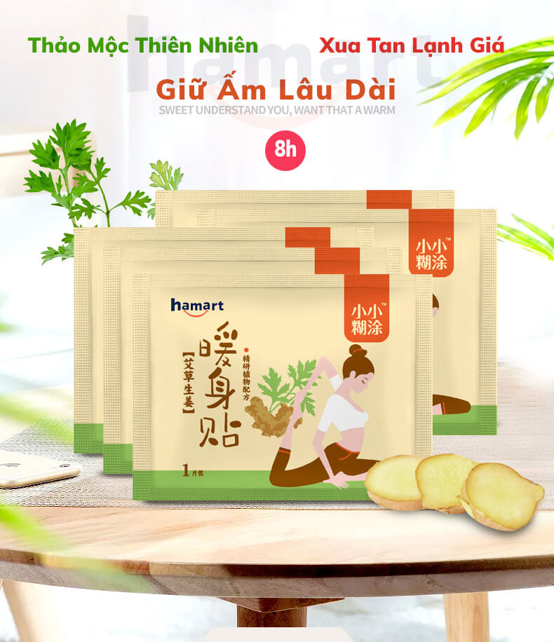 COMBO 2 Miếng Dán Nhiệt Miếng Dán Đau Bụng Kinh Hamart Giữ Ấm Cơ Thể Tiện Dụng Nóng Lâu