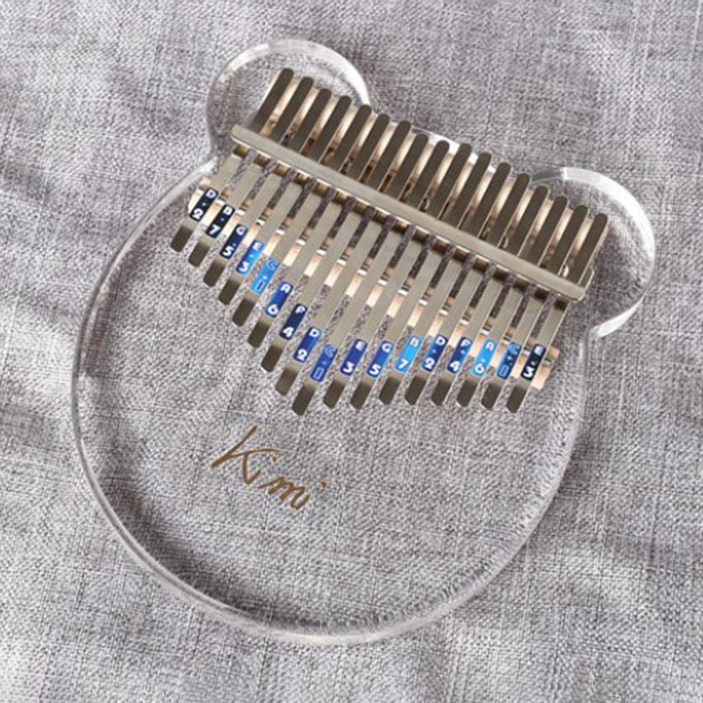 17 Keys Kalimba Board Clear Acrylic Thumb Piano Mbira With Storage Bag