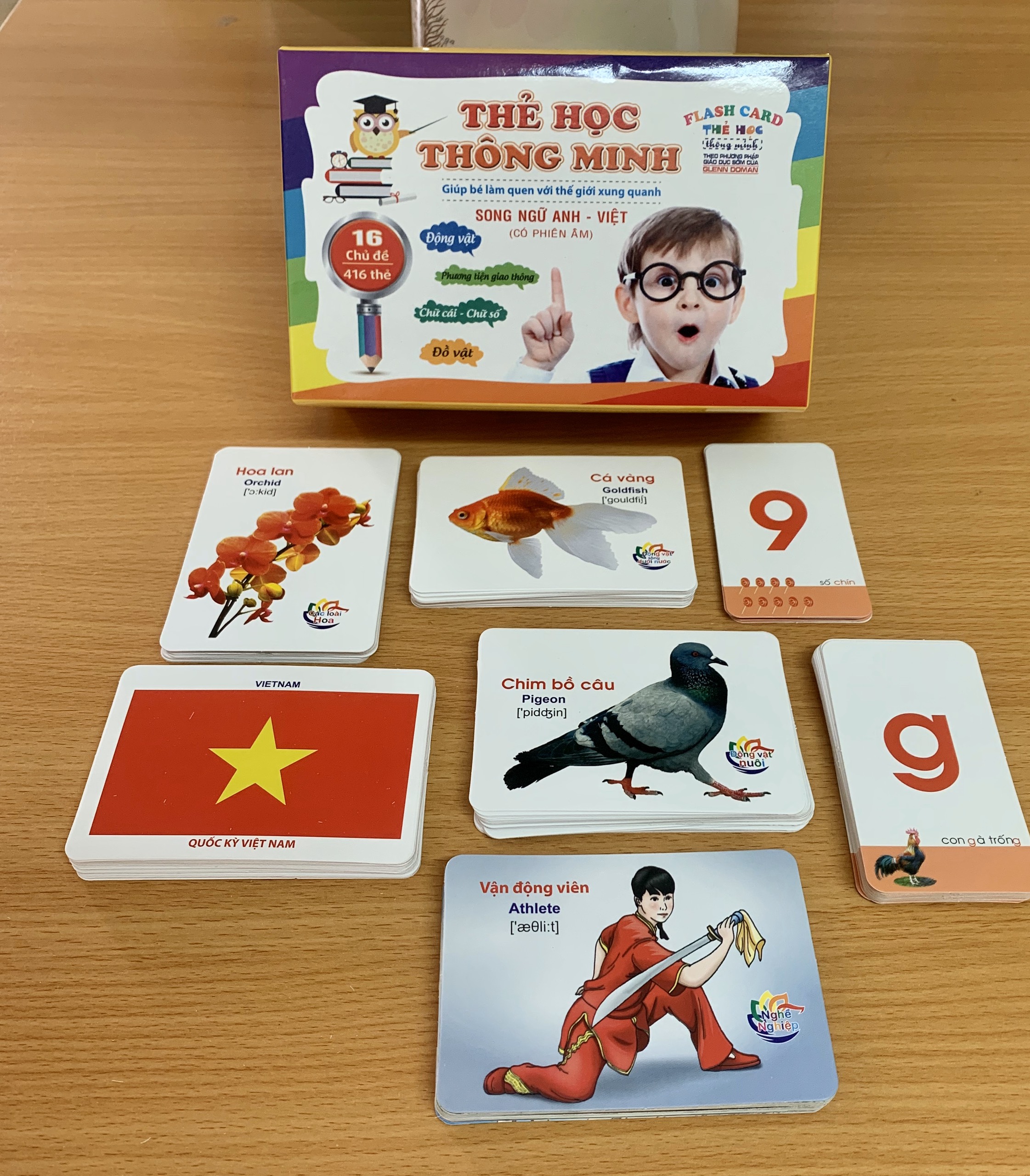 Bộ Thẻ Học Thông Minh thế giới xung quanh Flashcards Cho Bé bộ 416 Thẻ Học với 16 chủ đề