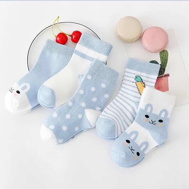Set 5 đôi tất CAO CỔ cho bé sợi bông nguyên chất