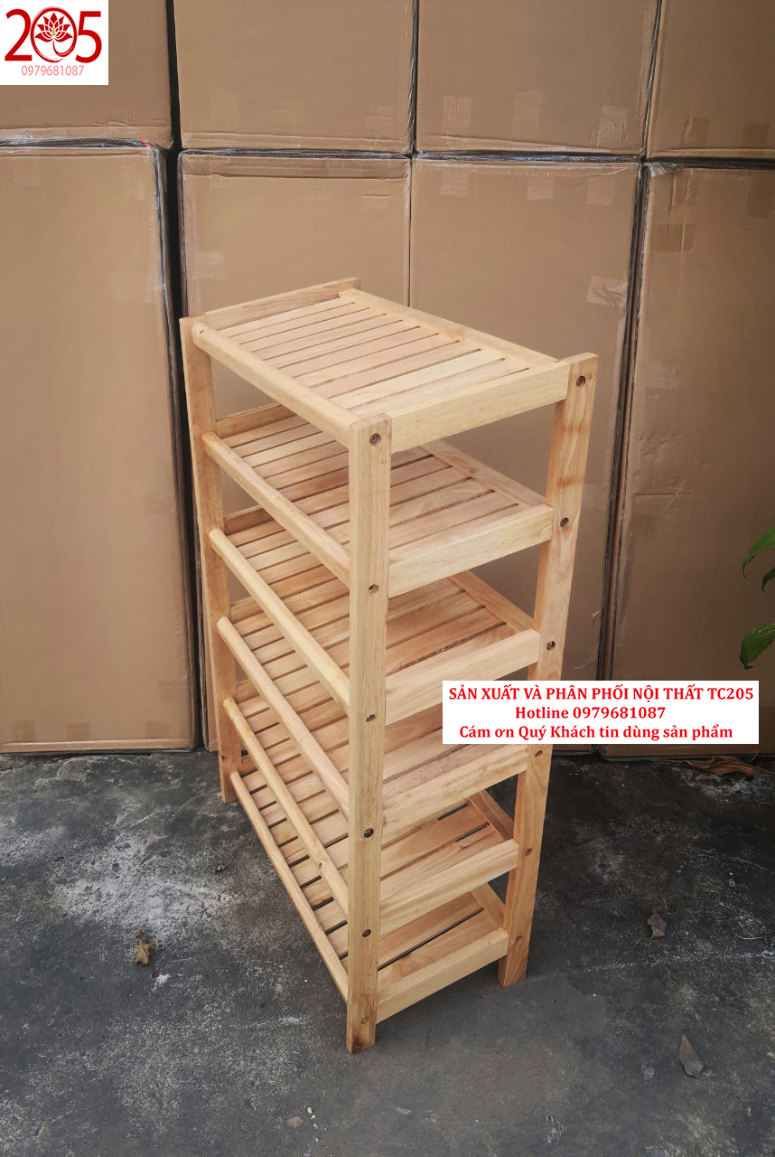 Kệ giày dép gỗ 6 tầng ngang 60