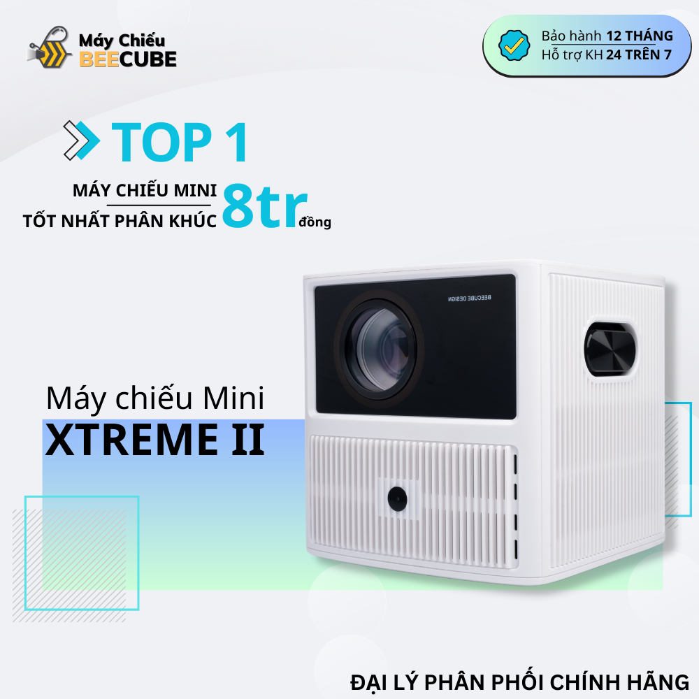 Máy Chiếu Mini Beecube Xtreme Gen 2 Full HD 1080P Hỗ Trợ 4K Loa 20W Độ Sáng 850Ansi Hàng Chính Hãng