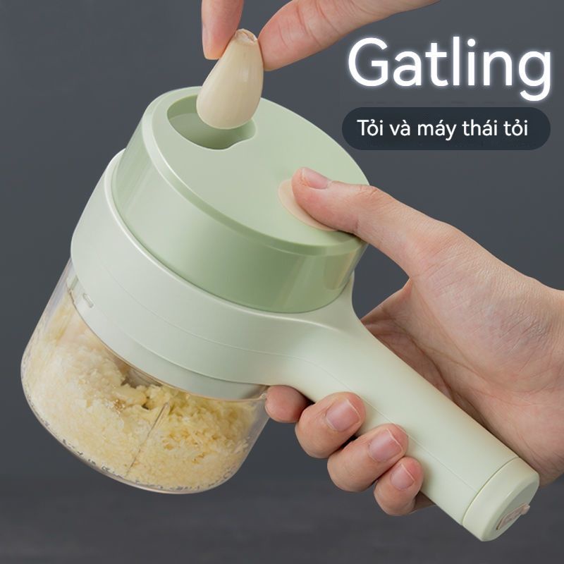 Máy xay mini cầm tay 3 trong 1 (máy xay nghiền tỏi ớt, rau củ, sinh tố;, máy nạo gọt hoa quả; máy cắt sợi, thái lát đồ ăn) dễ dàng vệ sinh - Chính hãng MINIIN (Giao màu ngẫu nhiên)