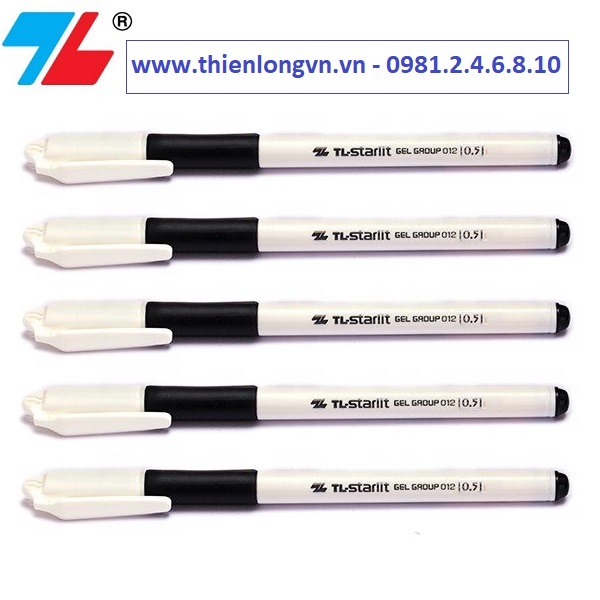 Combo 5 cây bút gel 0.5mm Thiên Long; GEL-012 mực đen