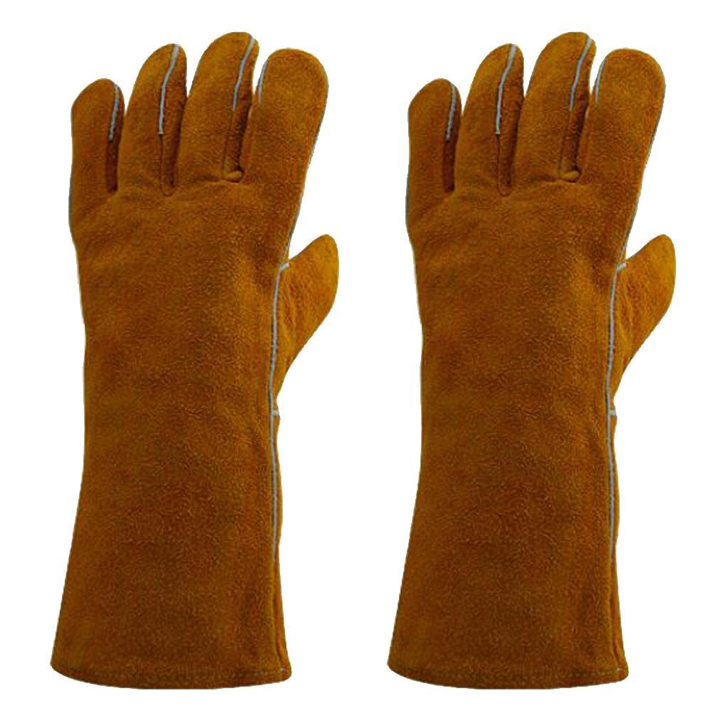 Protective Gloves Welding Gear Welder Gloves Protecting Hand Safety Brown