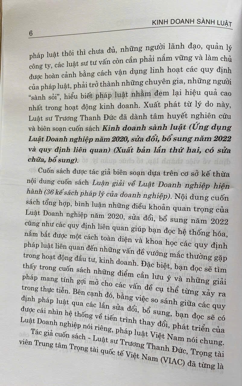 Kinh Doanh Sành Luật (Ứng dụng luật danh nghiệp luật 2020 sửa đổi, bổ sung 2022 và quy định liên quan)