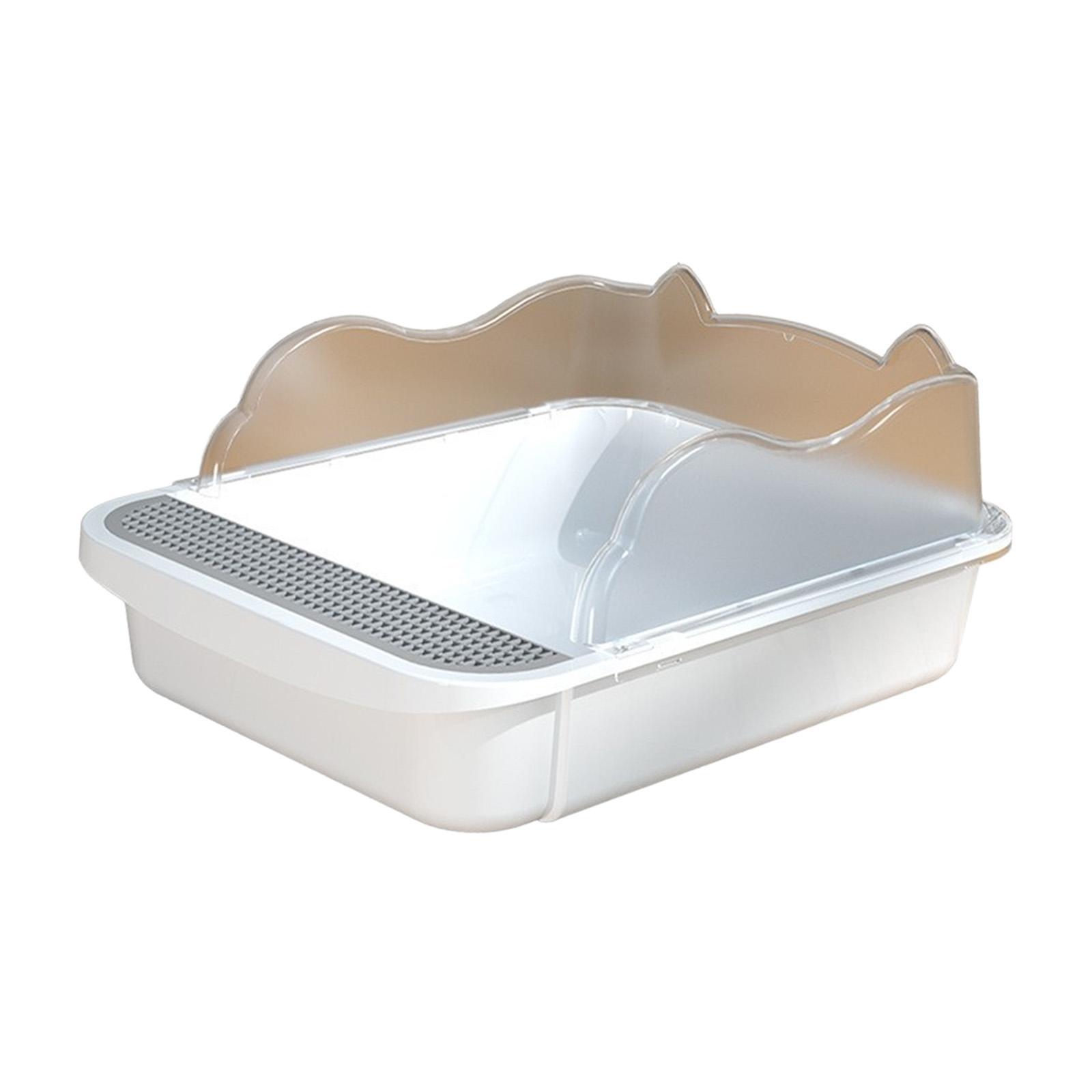 Cat Litter Box for Indoor Cats Semi Enclosed Cat Sand Box Kitty Litter Pan