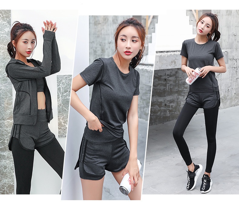 Set Đồ Tập GYM Nữ - Bộ Đồ Tập YOGA 2 Món Nhiều Màu GYM FASHION, áo thun quần dài