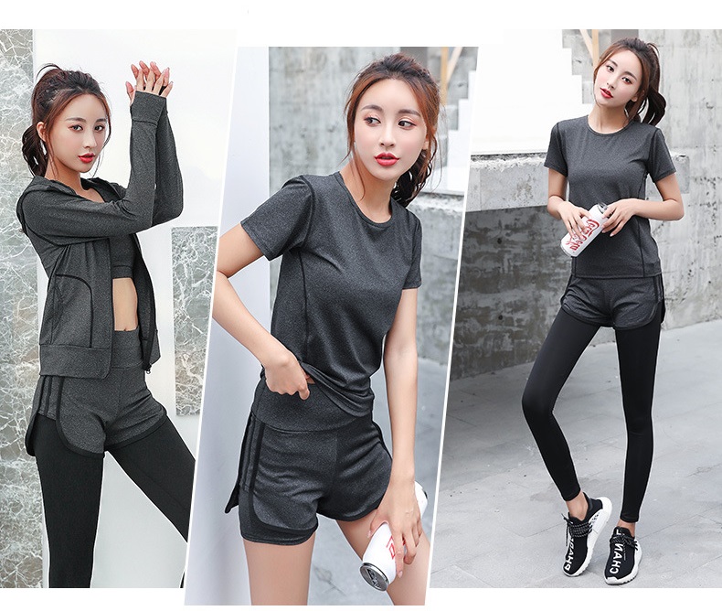 Set Đồ Tập GYM Nữ - Bộ Đồ Tập YOGA 2 Món Nhiều Màu GYM FASHION, áo thun quần dài