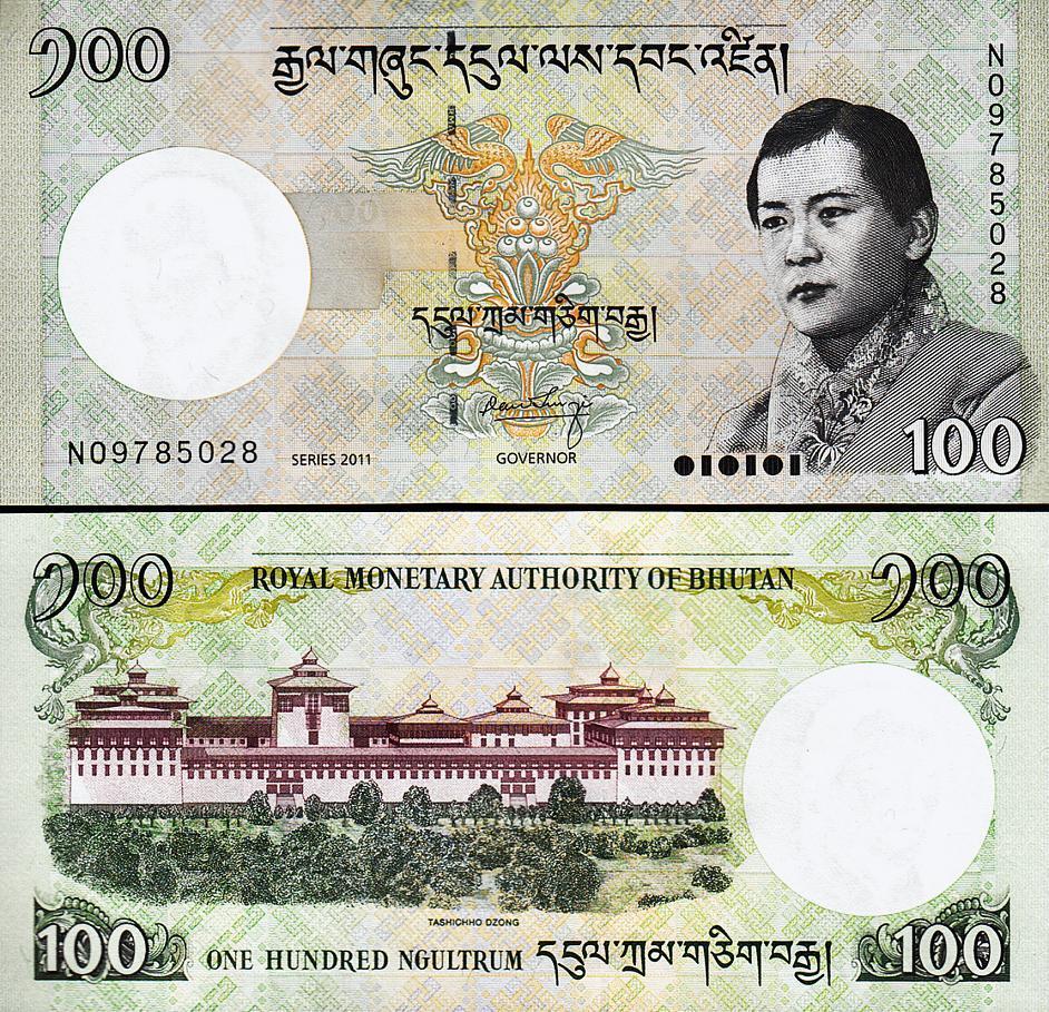 Tờ 100 Ngultrum của Vương Quốc Bhutan