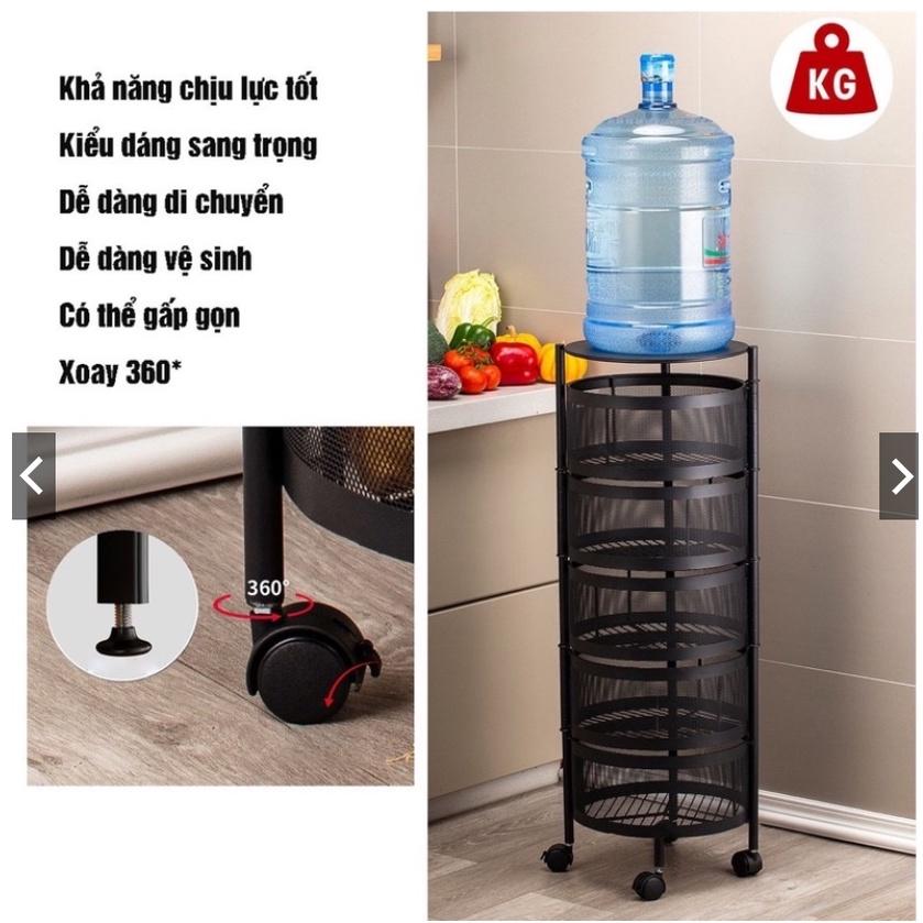 Kệ xoay đa năng, kệ xoay nhà bếp để rau củ đồ khô, kệ đựng đồ đang năng, 3 tầng, 4 tầng, 5 tầng