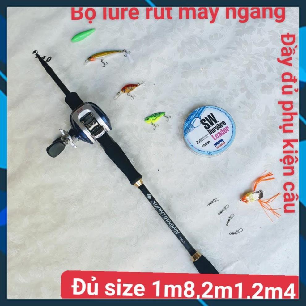 Bộ Cần Câu Lure Rút Máy Ngang Gía Rẻ Bộ Lure Máy Ngang