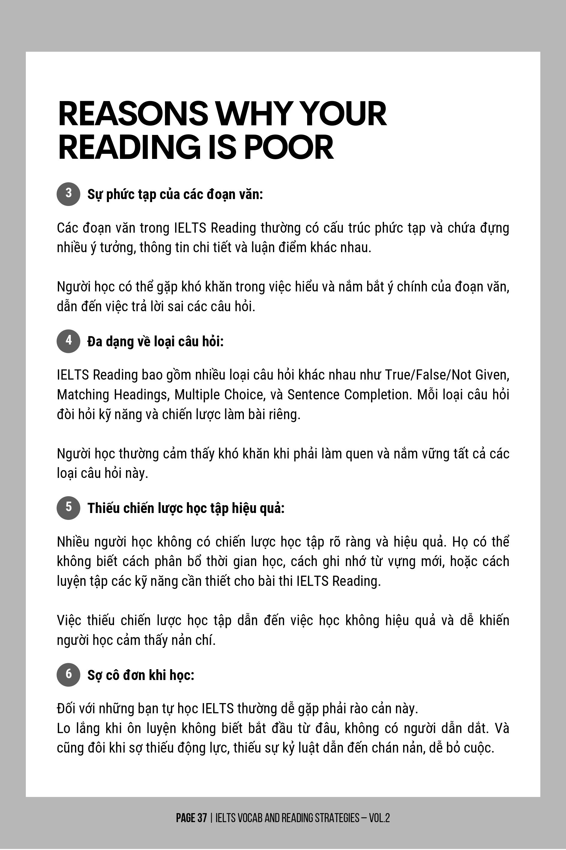 Sách IELTS Từ Vựng Và Kỹ Thuật Đọc Hiểu Tập 2 - Giải Đề Thi Thực Chiến Dành Cho Band 4.0 Đến Band 8.0- Smart English