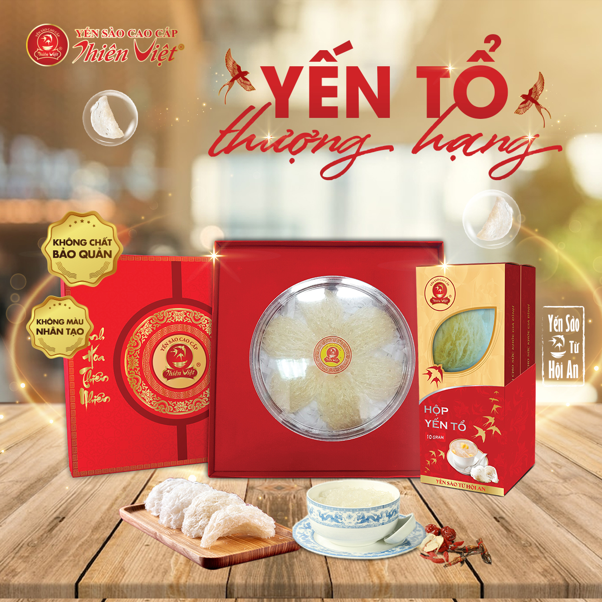 Hộp Yến Tổ Thiên Việt - Yến Trắng Tinh Chế