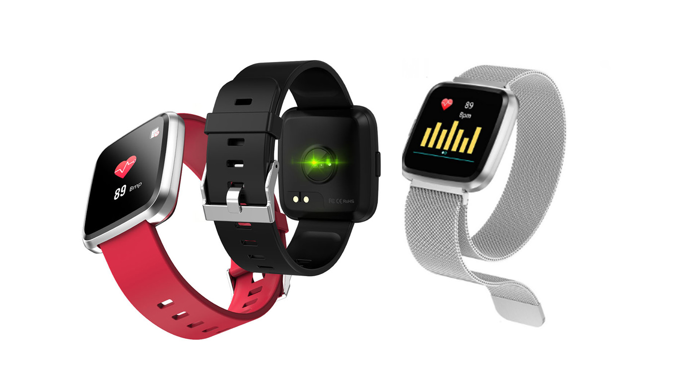 Đồng hồ thông minh theo dõi sức khỏe smartwatch Colmi Y7P dây cao su (Đỏ) - Hàng chính hãng