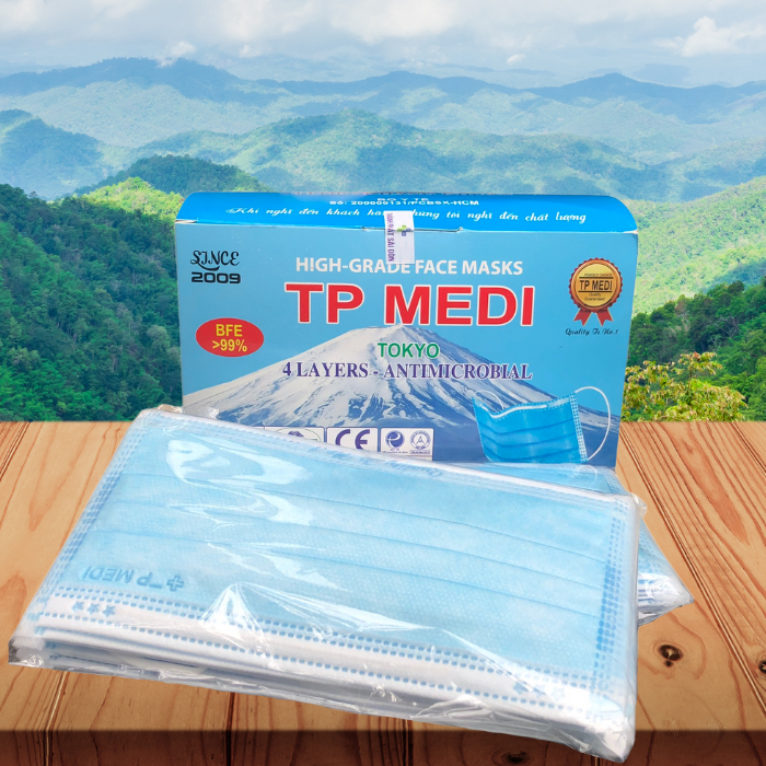 Khẩu Trang Y Tế Kháng Khuẩn TP MEDI - 4 LỚP- 50 Cái/Hộp