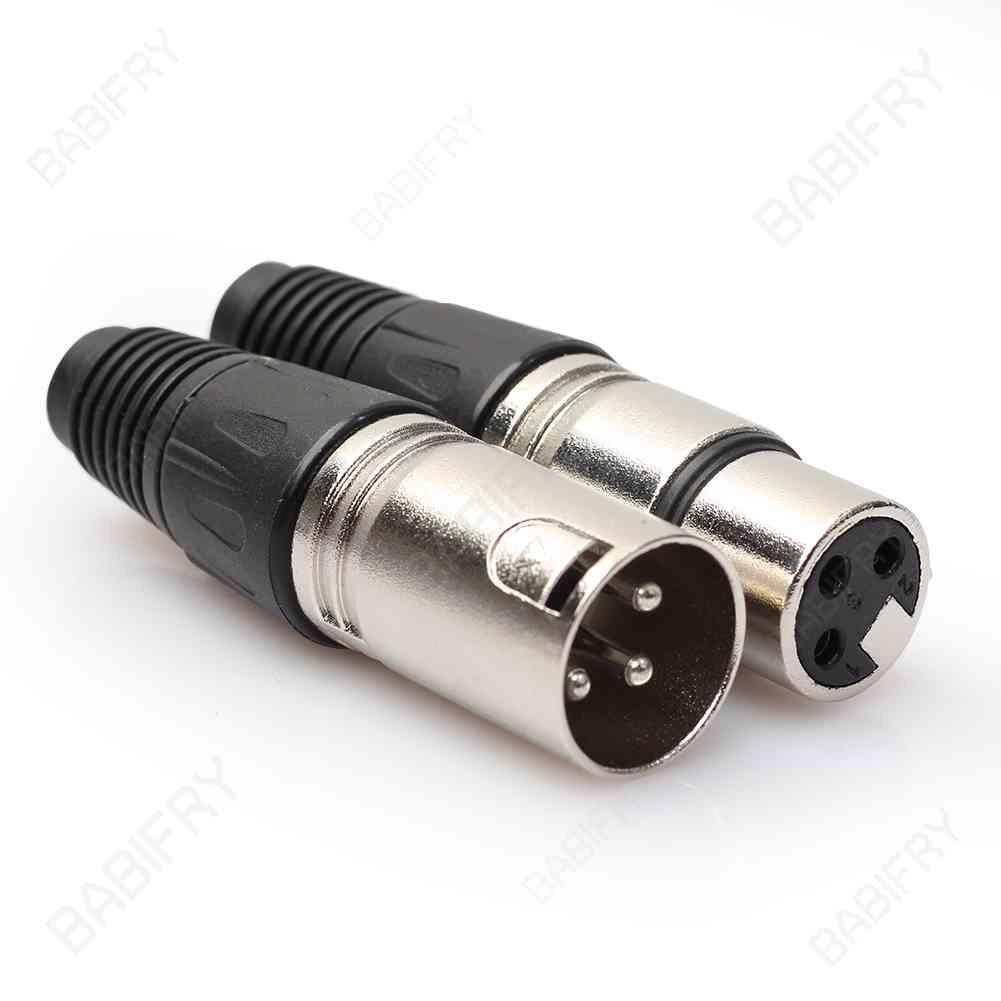 Set 8 Đầu Nối Dây Cáp Âm Thanh Micro 4 Đầu Đực 4 Cái XLR 3Pin