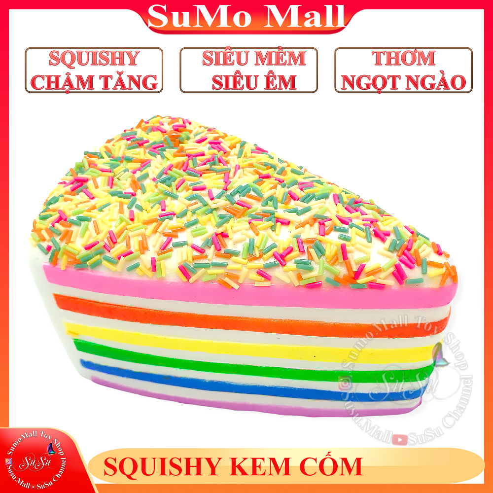 Squishy chậm tăng siêu mềm mô hình bánh kem cốm , đồ chơi giảm stress giá rẻ