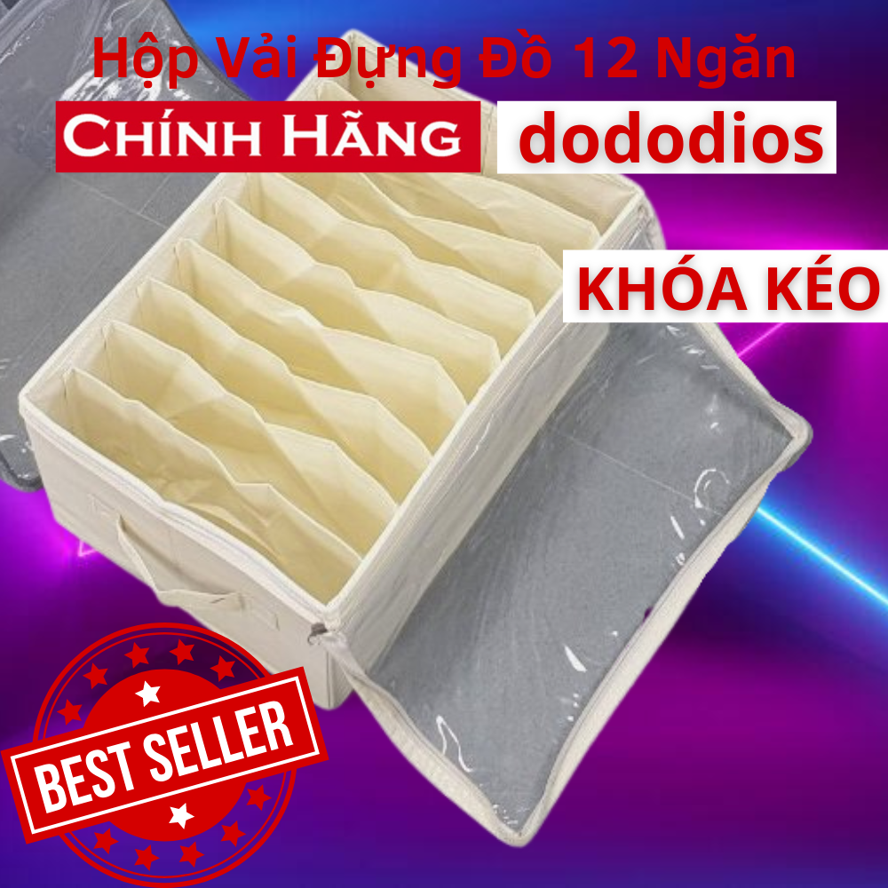 Hộp vải đựng quần áo chia 11 ngăn - - Hộp vải đựng quần áo chia 12 ngăn túi để quần áo, khăn tắm, túi đựng quần áo chia ngăn, hộp vải chia 9 ngăn có nắp - Chính hãng dododios