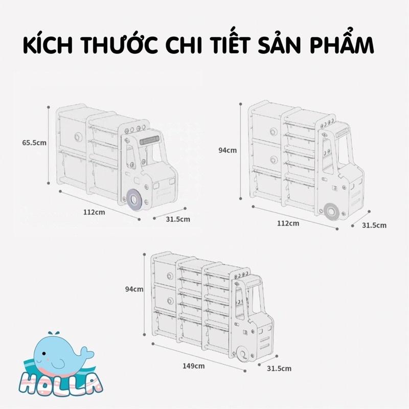 Tủ kệ đựng đồ chơi cho em bé hình ô tô HOLLA chính hãng