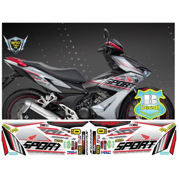 Tem rời dán xe winner X SPORT in decal trong dán xe bạc hoặc trắng