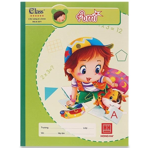 Combo 5 Vở Class Ami - 4 Ô Ly 96 Trang ĐL 100g/m2 - Hồng Hà 0371 (Mẫu Màu Giao Ngẫu Nhiên)