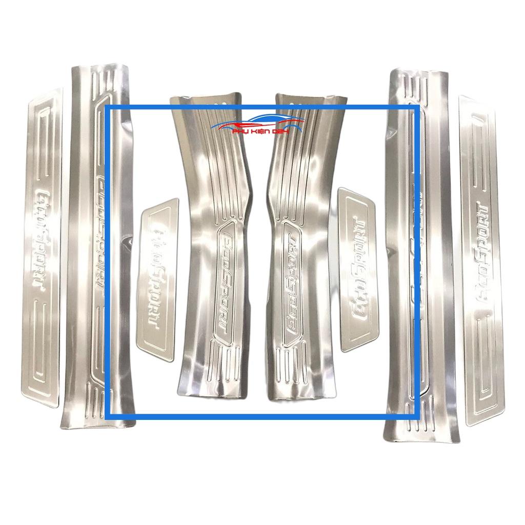 Bộ ốp bậc cửa trong ngoài nẹp bước chân Ecosport 2018-2019-2020-2021-2022 Inox chống trầy trang trí xe
