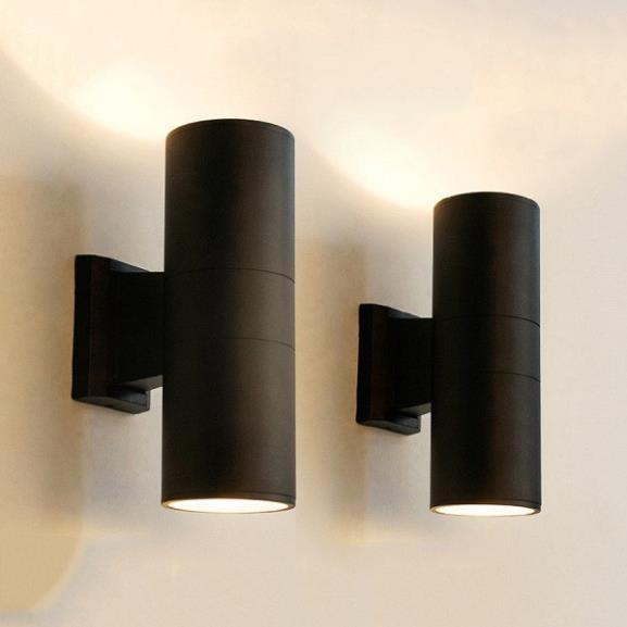 Đèn led hắt tường trụ tròn 2 đầu