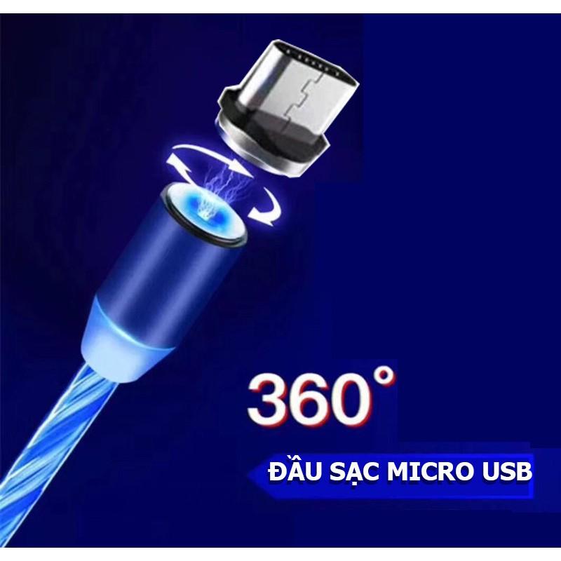 Cáp Sạc Từ, Đồng Bộ Dữ Liệu Hít Nam Châm 3in, chân Micro USB, iphone, sam sung, typ C