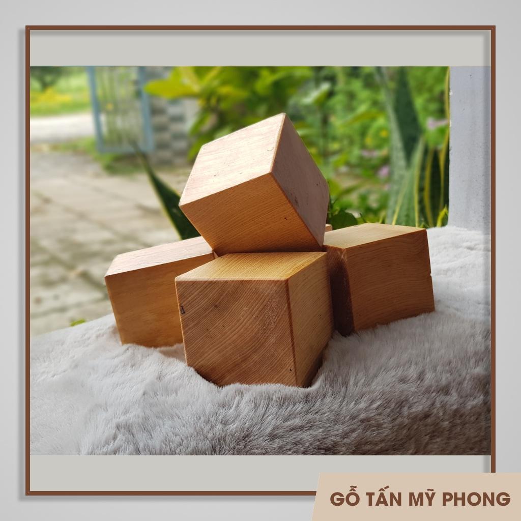 Cube 6cm, 7cm, 8cm, 9cm | Khối gỗ lập phương dùng trang trí, đồ chơi có bo cạnh an toàn | cục gỗ kê hàng loại 1